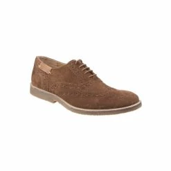 Cotswold Mens Chatsworth Suede Oxford Brogue Lace Up Casual Shoes - Camel