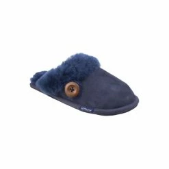 Cotswold Womens/Ladies Lechlade Sheepskin Mule Slippers - Dark Blue