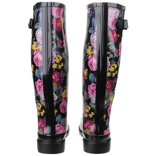 Cotswold Womens/Ladies Rosefest Floral Pattern Wellies - Black Boots - Image 6
