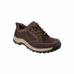 Cotswold Mens Nailsworth Lace Up Perforated Shoes - Brown