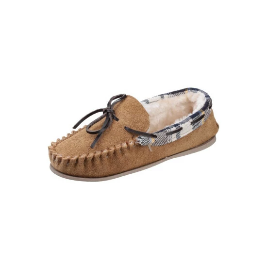 Cotswold Womens/Ladies Kilkenny Classic Fur Lined Moccasin Slippers - Tan - Image 4