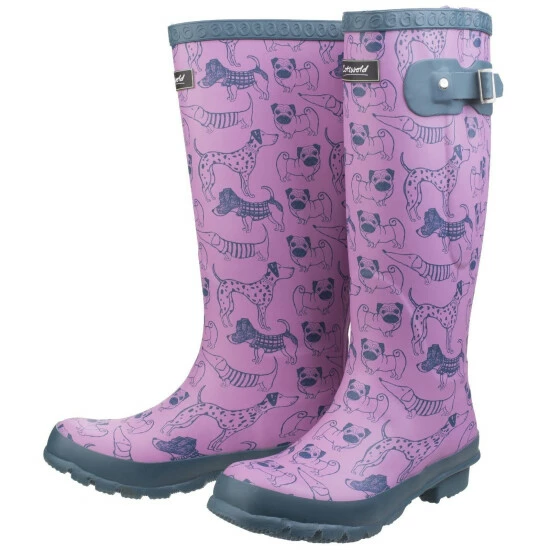 Cotswold Womens/Ladies Windsor Printed Wellington Boots - Dog - Image 6