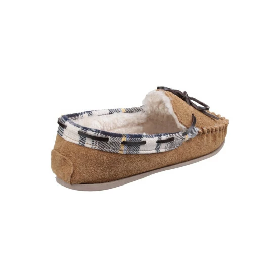 Cotswold Womens/Ladies Kilkenny Classic Fur Lined Moccasin Slippers - Tan - Image 5