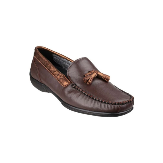 Cotswold Biddlestone Ladies Moccasin / Womens Shoes - Brown/Bronze Flats