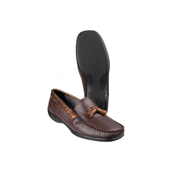 Cotswold Biddlestone Ladies Moccasin / Womens Shoes - Brown/Bronze Flats - Image 4
