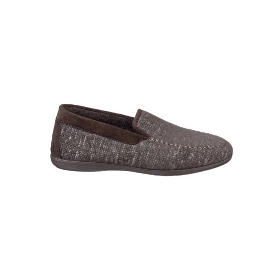 Cotswold Mens Stanley Moc Toe Full Slipper - Brown Shoes - Image 2