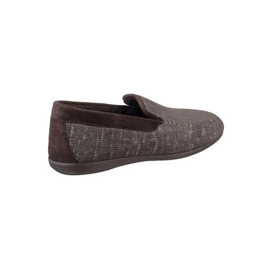 Cotswold Mens Stanley Moc Toe Full Slipper - Brown Shoes - Image 4