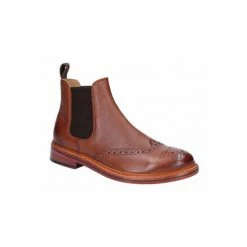 Cotswold Mens Siddington Leather Elasticated Dress Boot - Brown Shoes