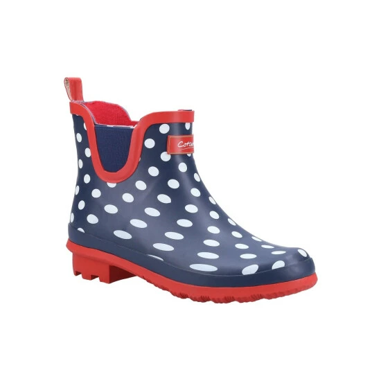 Cotswold Womens/Ladies Blakney Dotted Galoshes Boots Blue/red
