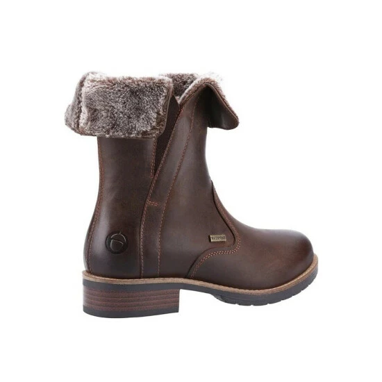 Cotswold Womens Dursley Leather Ankle Boots - Brown - Image 2