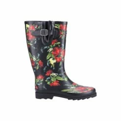 Cotswold Womens/Ladies Blossom Galoshes Boots - Black/Purple
