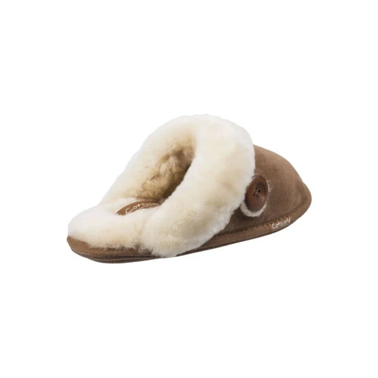 Cotswold Womens/Ladies Lechlade Sheepskin Mule Slippers - Chestnut - Image 2