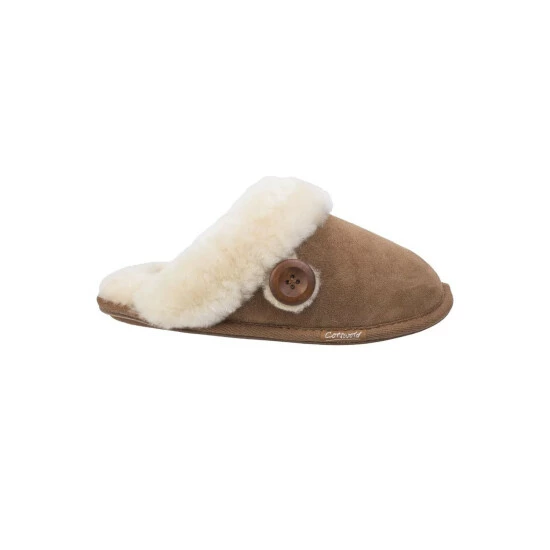 Cotswold Womens/Ladies Lechlade Sheepskin Mule Slippers - Chestnut - Image 3