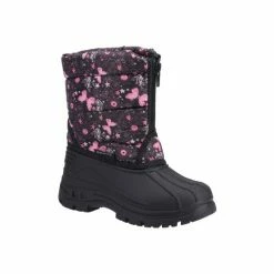 Cotswold Childrens/Kids Iceberg Butterfly Snow Boots (Pink/Black) Apparel