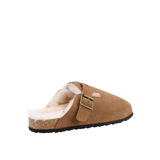 Cotswold Womens/Ladies Ruspidge Suede Slippers - Cognac - Image 3