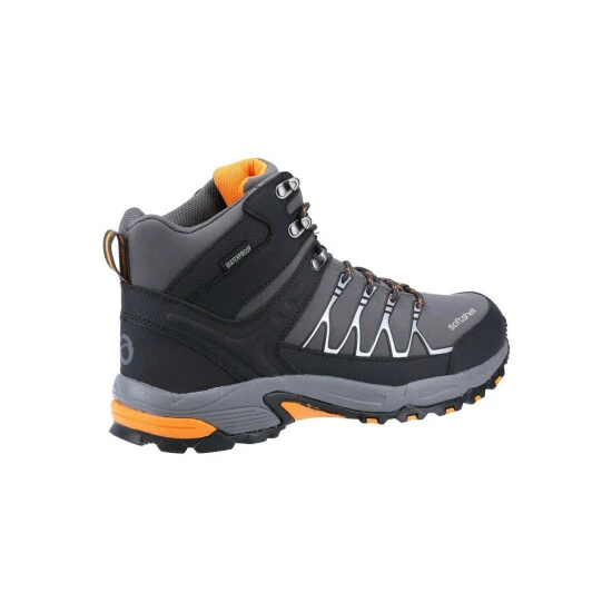 Cotswold Mens Abbeydale Mid Hiking Boots - Gray/Orange Shoes - Image 4