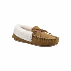 Cotswold Womens/Ladies Sopworth Moccasin Slippers - Tan