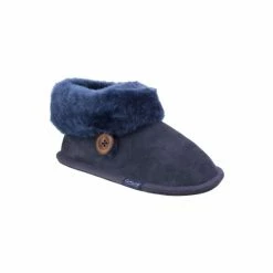 Cotswold Womens/Ladies Wotton Sheepskin Soft Leather Booties - Dark Blue