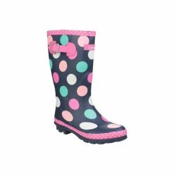 Cotswold Childrens Girls Dotty Spotted Wellington Boots (Multicolored) Apparel