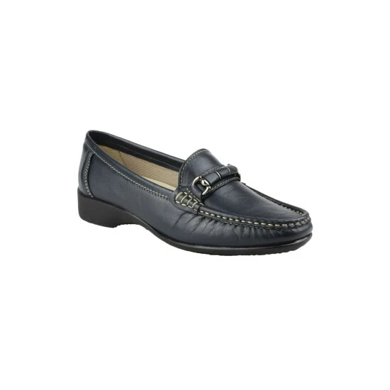 Cotswold Barrington Ladies Loafer Slip On Shoes - Navy Loafers