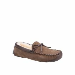 Cotswold Mens Northwood Suede Moccasin Slippers - Sand Sandals & Slippers
