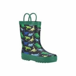 Cotswold Childrens/Kids Sprinkle Galoshes Shoes Green/black/sky Blue