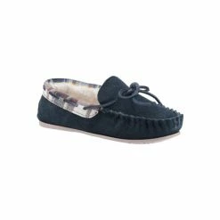 Cotswold Womens/Ladies Kilkenny Classic Fur Lined Moccasin Slippers - Navy