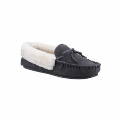 Cotswold Womens/Ladies Sopworth Moccasin Slippers - Gray