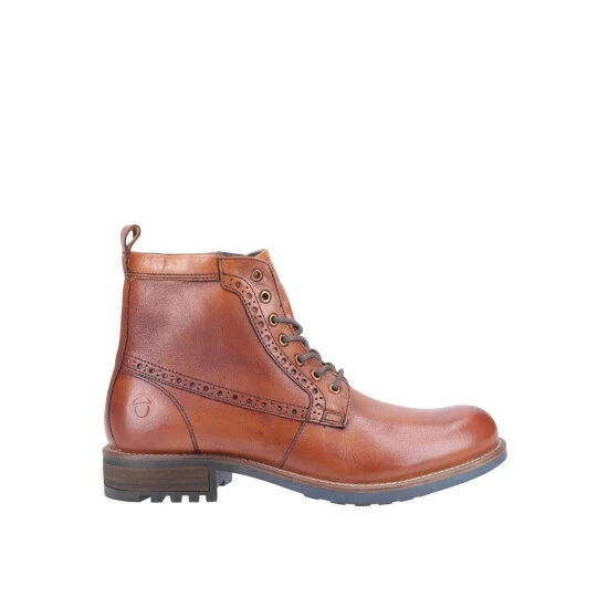 Cotswold Mens Dauntsey Lace Up Leather Boot Shoes Tan - Image 3