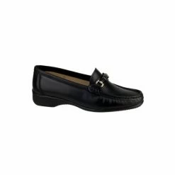 Cotswold Barrington Ladies Loafer Slip On Shoes - Black Loafers