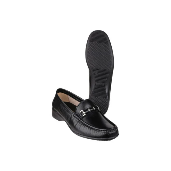 Cotswold Barrington Ladies Loafer Slip On Shoes - Black Loafers - Image 4