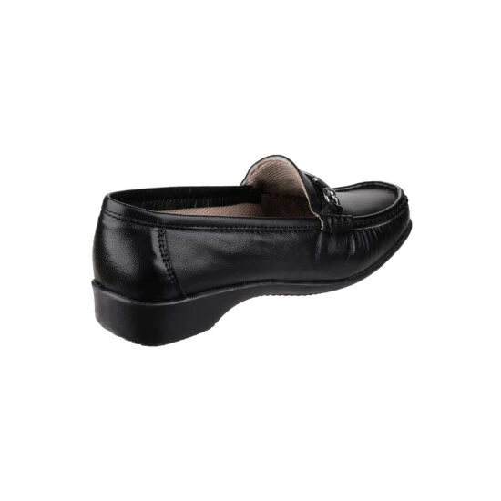 Cotswold Barrington Ladies Loafer Slip On Shoes - Black Loafers - Image 5