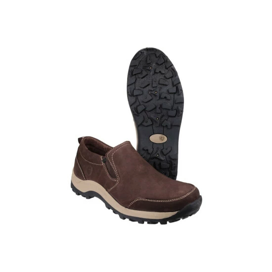 Cotswold Mens Sheepscombe Slip On Twin Gusset Shoes - Brown - Image 4