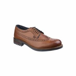 Cotswold Mens Poplar Brogue Leather Dress Shoes - Tan
