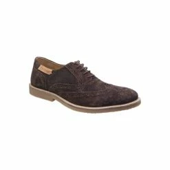 Cotswold Mens Chatsworth Suede Oxford Brogue Lace Up Casual Shoes - Brown