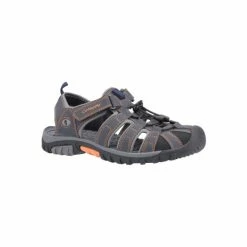 Cotswold Mens Sandhurst Touch Fastening Sandal - Gray/Orange Shoes